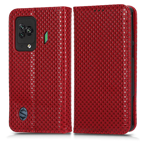 Custodia Portafoglio In Pelle Cover con Supporto C03X per Xiaomi Black Shark 5 5G Rosso