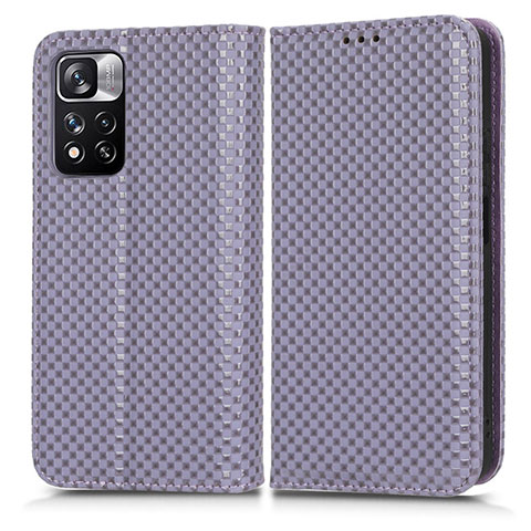 Custodia Portafoglio In Pelle Cover con Supporto C03X per Xiaomi Poco X4 NFC Viola