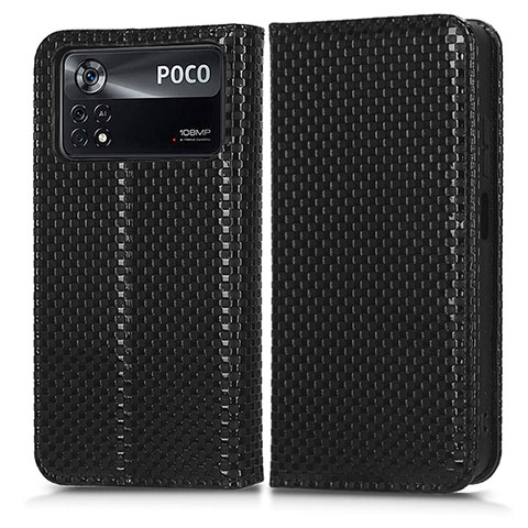 Custodia Portafoglio In Pelle Cover con Supporto C03X per Xiaomi Poco X4 Pro 5G Nero