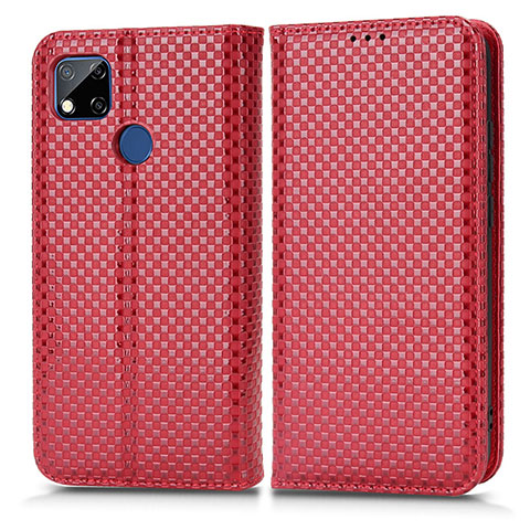 Custodia Portafoglio In Pelle Cover con Supporto C03X per Xiaomi Redmi 9 India Rosso