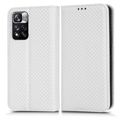 Custodia Portafoglio In Pelle Cover con Supporto C03X per Xiaomi Redmi Note 11 Pro+ Plus 5G Bianco