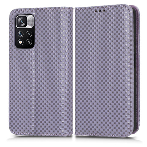 Custodia Portafoglio In Pelle Cover con Supporto C03X per Xiaomi Redmi Note 11 Pro+ Plus 5G Viola