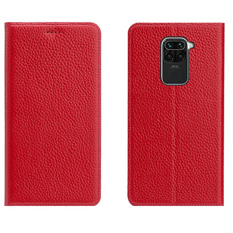 Custodia Portafoglio In Pelle Cover con Supporto C04 per Xiaomi Redmi Note 9 Rosso