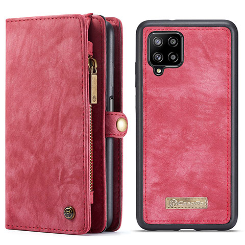 Custodia Portafoglio In Pelle Cover con Supporto C04S per Samsung Galaxy A12 5G Rosso