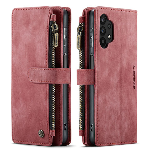 Custodia Portafoglio In Pelle Cover con Supporto C04S per Samsung Galaxy A32 5G Rosso