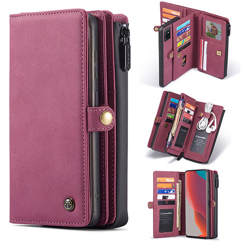 Custodia Portafoglio In Pelle Cover con Supporto C04S per Samsung Galaxy A71 4G A715 Rosso