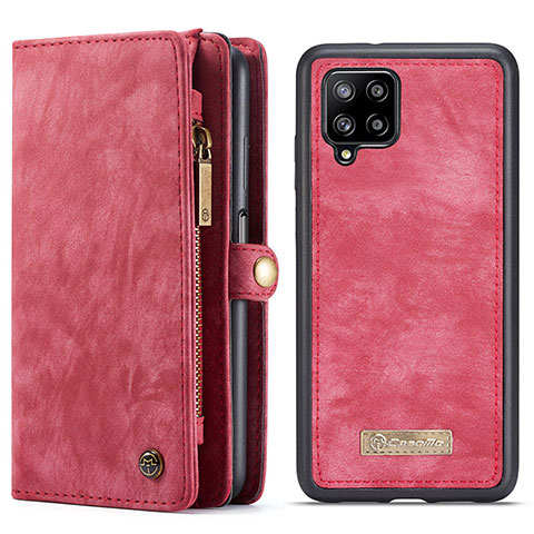 Custodia Portafoglio In Pelle Cover con Supporto C04S per Samsung Galaxy M12 Rosso