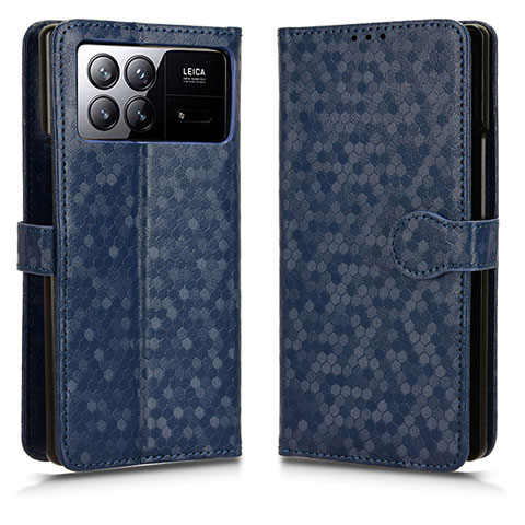 Custodia Portafoglio In Pelle Cover con Supporto C04X per Xiaomi Mix Fold 3 5G Blu