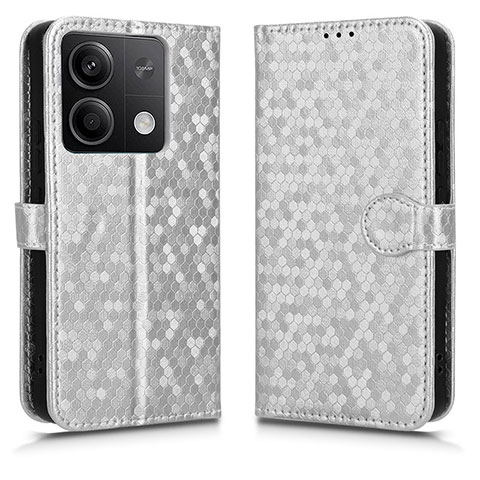 Custodia Portafoglio In Pelle Cover con Supporto C04X per Xiaomi Redmi Note 13 5G Argento