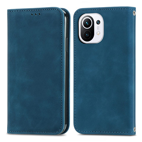 Custodia Portafoglio In Pelle Cover con Supporto C05 per Xiaomi Mi 11 Lite 4G Blu