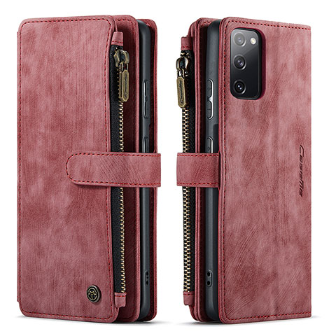 Custodia Portafoglio In Pelle Cover con Supporto C05S per Samsung Galaxy S20 FE 4G Rosso