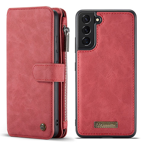 Custodia Portafoglio In Pelle Cover con Supporto C05S per Samsung Galaxy S21 Plus 5G Rosso