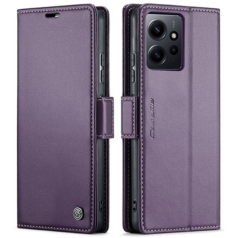 Custodia Portafoglio In Pelle Cover con Supporto C05S per Xiaomi Redmi Note 12 4G Viola