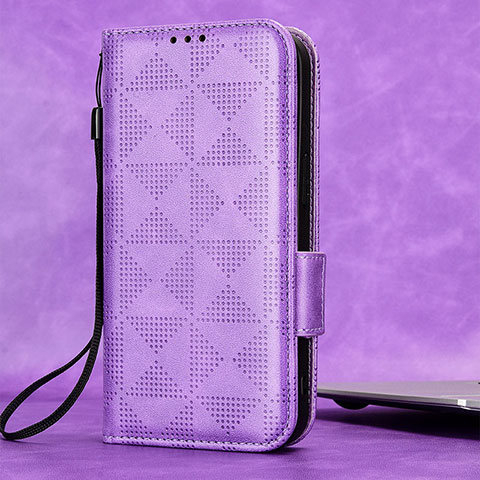 Custodia Portafoglio In Pelle Cover con Supporto C05X per Google Pixel 6 Pro 5G Viola