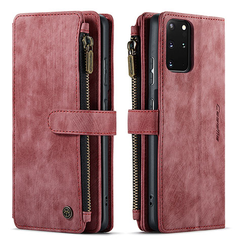 Custodia Portafoglio In Pelle Cover con Supporto C07S per Samsung Galaxy S20 Plus Rosso