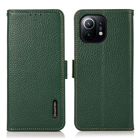 Custodia Portafoglio In Pelle Cover con Supporto C08 per Xiaomi Mi 11 Lite 4G Verde