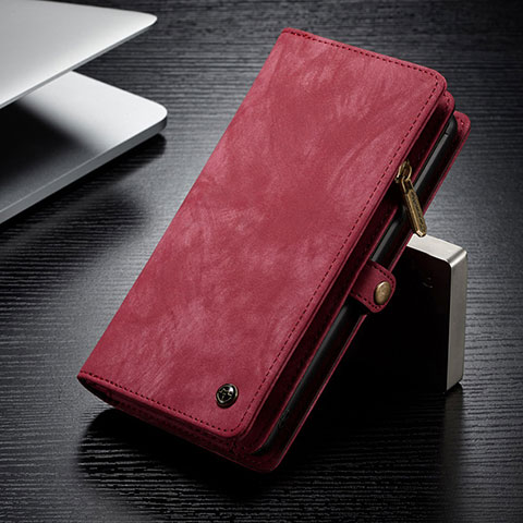 Custodia Portafoglio In Pelle Cover con Supporto C11S per Samsung Galaxy S21 Ultra 5G Rosso