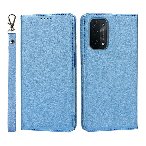 Custodia Portafoglio In Pelle Cover con Supporto D01T per Oppo A93 5G Blu