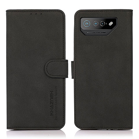 Custodia Portafoglio In Pelle Cover con Supporto D01Y per Asus ROG Phone 7 Pro Nero