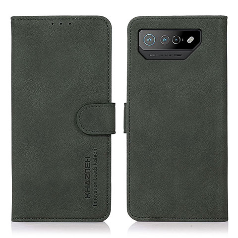 Custodia Portafoglio In Pelle Cover con Supporto D01Y per Asus ROG Phone 7 Verde