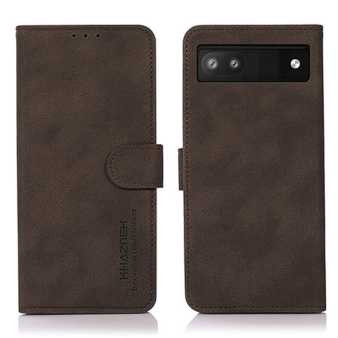 Custodia Portafoglio In Pelle Cover con Supporto D01Y per Google Pixel 7a 5G Marrone