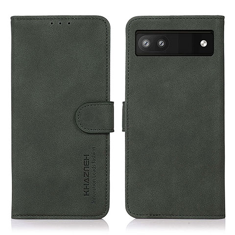 Custodia Portafoglio In Pelle Cover con Supporto D01Y per Google Pixel 7a 5G Verde