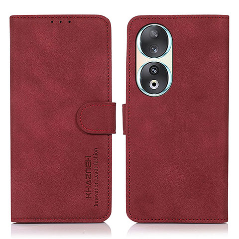 Custodia Portafoglio In Pelle Cover con Supporto D01Y per Huawei Honor 90 5G Rosso