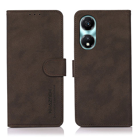 Custodia Portafoglio In Pelle Cover con Supporto D01Y per Huawei Honor X5 Plus Marrone