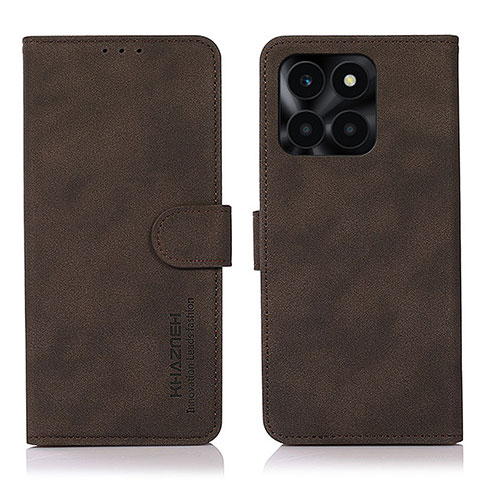 Custodia Portafoglio In Pelle Cover con Supporto D01Y per Huawei Honor X8b Marrone