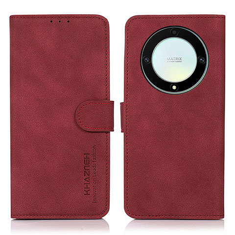 Custodia Portafoglio In Pelle Cover con Supporto D01Y per Huawei Honor X9a 5G Rosso