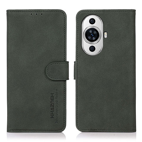 Custodia Portafoglio In Pelle Cover con Supporto D01Y per Huawei Nova 11 Pro Verde