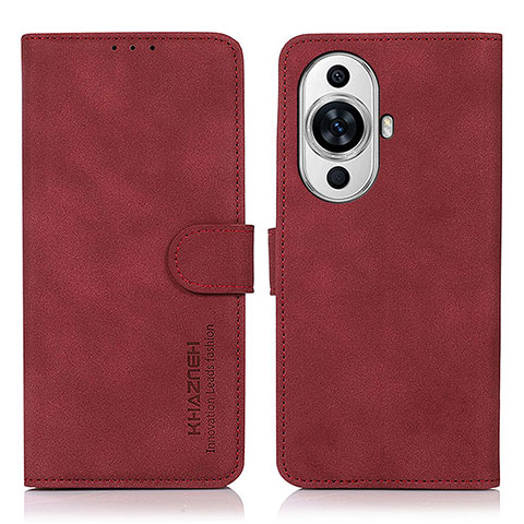 Custodia Portafoglio In Pelle Cover con Supporto D01Y per Huawei Nova 11 Rosso