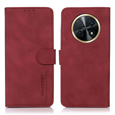 Custodia Portafoglio In Pelle Cover con Supporto D01Y per Huawei Nova Y91 Rosso