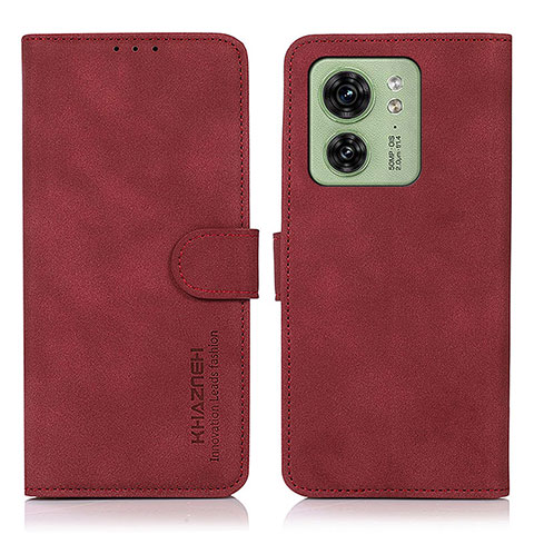 Custodia Portafoglio In Pelle Cover con Supporto D01Y per Motorola Moto Edge (2023) 5G Rosso