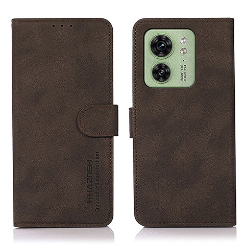 Custodia Portafoglio In Pelle Cover con Supporto D01Y per Motorola Moto Edge 40 5G Marrone