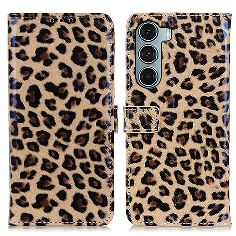 Custodia Portafoglio In Pelle Cover con Supporto D01Y per Motorola Moto Edge S30 5G Marrone