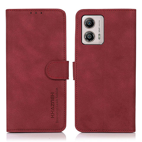 Custodia Portafoglio In Pelle Cover con Supporto D01Y per Motorola Moto G53 5G Rosso