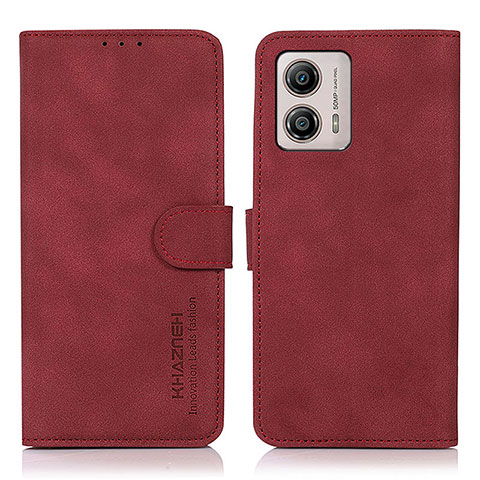 Custodia Portafoglio In Pelle Cover con Supporto D01Y per Motorola Moto G53j 5G Rosso