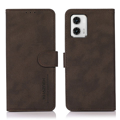 Custodia Portafoglio In Pelle Cover con Supporto D01Y per Motorola Moto G73 5G Marrone