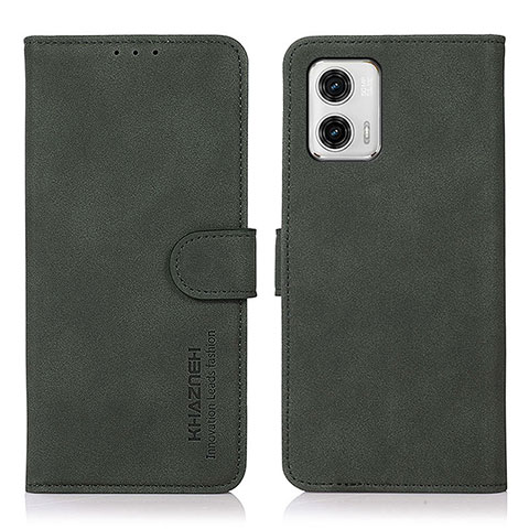 Custodia Portafoglio In Pelle Cover con Supporto D01Y per Motorola Moto G73 5G Verde