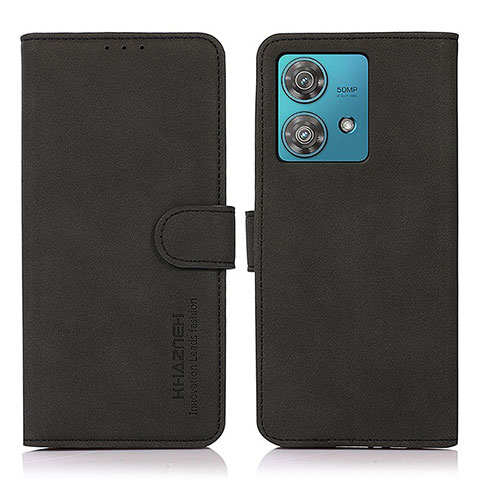 Custodia Portafoglio In Pelle Cover con Supporto D01Y per Motorola Moto G84 5G Nero