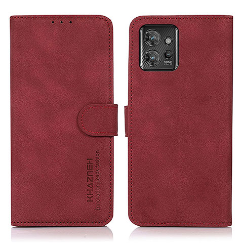 Custodia Portafoglio In Pelle Cover con Supporto D01Y per Motorola ThinkPhone 5G Rosso