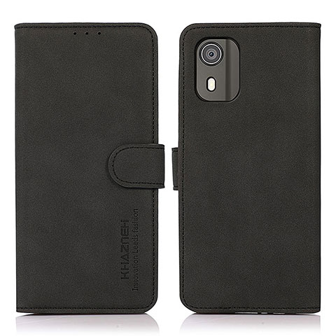 Custodia Portafoglio In Pelle Cover con Supporto D01Y per Nokia C02 Nero