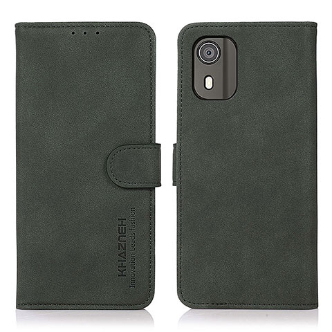 Custodia Portafoglio In Pelle Cover con Supporto D01Y per Nokia C02 Verde