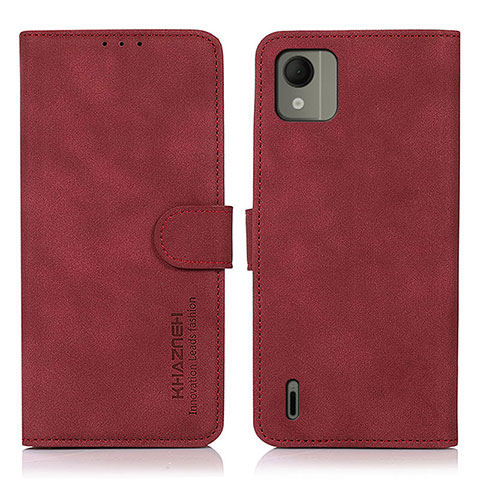 Custodia Portafoglio In Pelle Cover con Supporto D01Y per Nokia C110 Rosso