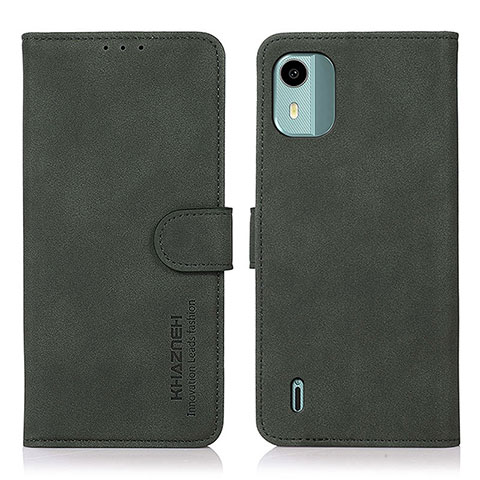 Custodia Portafoglio In Pelle Cover con Supporto D01Y per Nokia C12 Verde