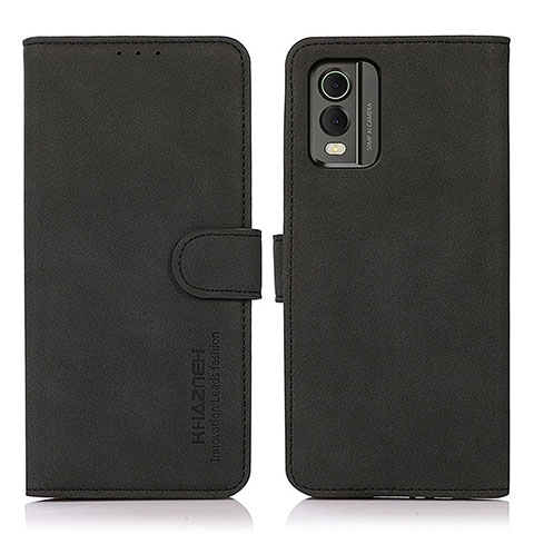 Custodia Portafoglio In Pelle Cover con Supporto D01Y per Nokia C210 Nero