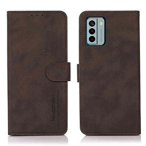 Custodia Portafoglio In Pelle Cover con Supporto D01Y per Nokia G22 Marrone