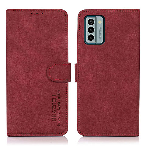 Custodia Portafoglio In Pelle Cover con Supporto D01Y per Nokia G22 Rosso