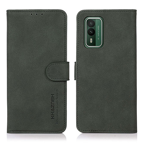 Custodia Portafoglio In Pelle Cover con Supporto D01Y per Nokia XR21 Verde